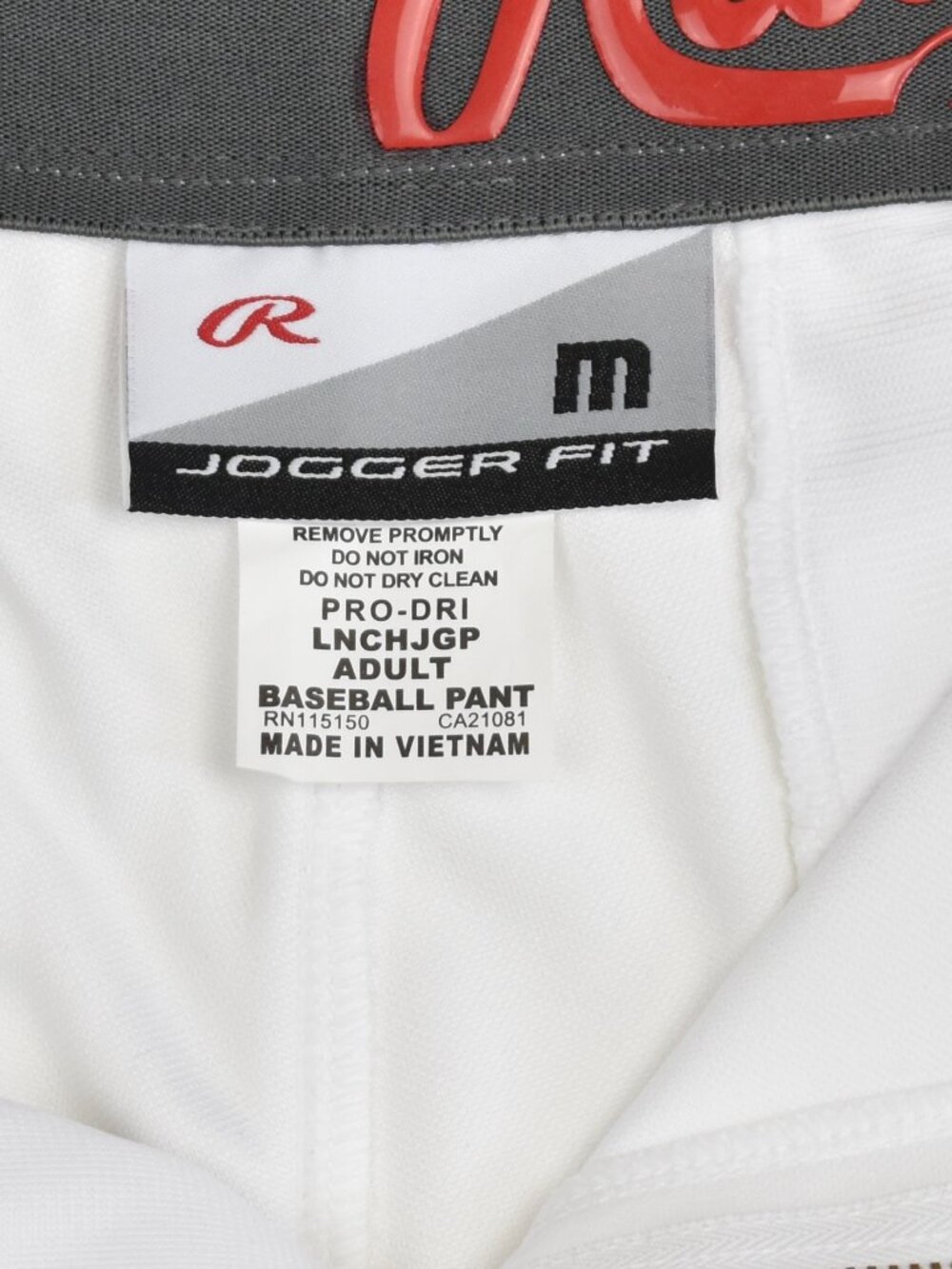 Rawlings Men's Launch Jogger Fit Piped Baseball Pants White/Navy NEW - M - Picture 5 of 7